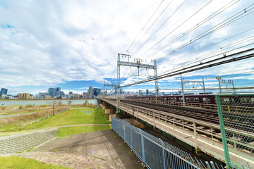 大阪 淀川 都市風景