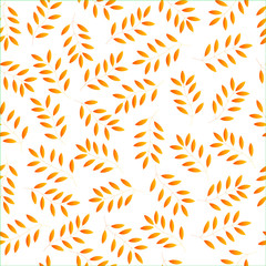 Summer leaves on background seamless pattern. Vector background.
