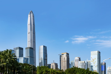 Fototapeta na wymiar Skyline of urban architectural landscape in Shenzhen