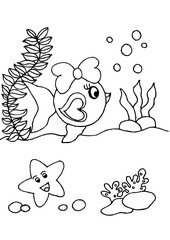 Fototapeta premium Fish coloring page