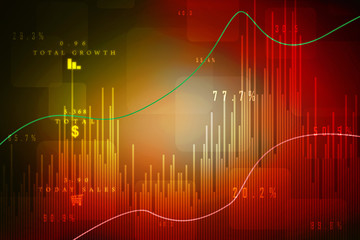 2d rendering Stock market online business concept. business Graph 
