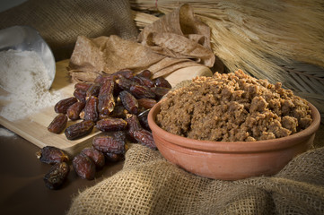 Hunaini, Saudi Arabian Traditional Sweets Made of Dates and Saj Bread