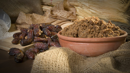 Hunaini, Saudi Arabian Traditional Sweets Made of Dates and Saj Bread