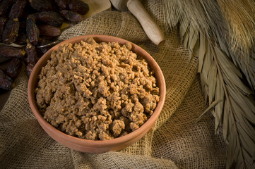 Hunaini, Saudi Arabian Traditional Sweets Made of Dates and Saj Bread