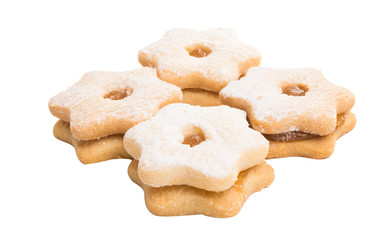 Christmas cookies sandwiches isolated