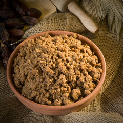 Hunaini, Saudi Arabian Traditional Sweets Made of Dates and Saj Bread