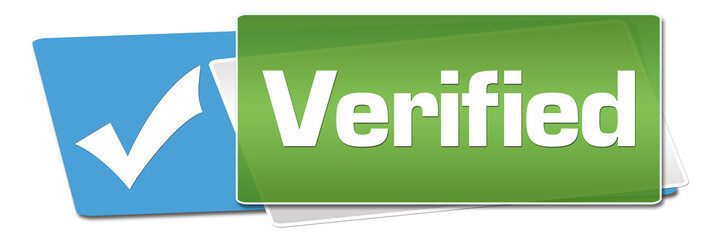 Verified Green Blue Rounded Horizontal 