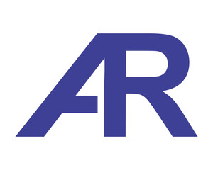 AR initial letter typography typeface typeset logotype alphabet image vector icon