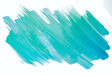 watercolor abstract color of a sea wave,sea-green ink spot on paper