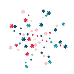 Festive Background with Colorful  flowers. Feminine Pattern for Postcard, Print, Banner or Poster. Small Pretty  flowers For Party Decoration, Wedding, Birthday or Anniversary Invitation. 