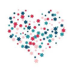 Festive Background with Colorful  flowers. Feminine Pattern for Postcard, Print, Banner or Poster. Small Pretty  flowers For Party Decoration, Wedding, Birthday or Anniversary Invitation. 