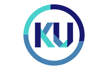 KU Global Blue Ribbon letter Logo