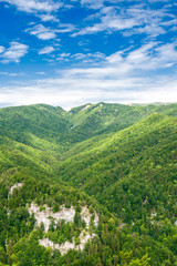Naklejka na ściany i meble Mountain landscape in spring-time, the national park Velka Fatra, Slovakia, Europe.