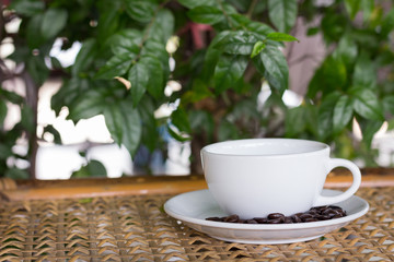 cup of coffee on table in cafe