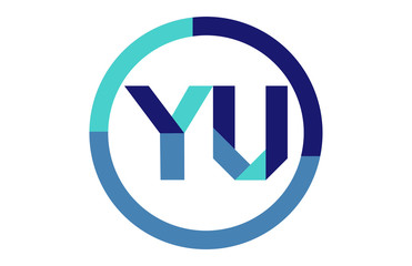 YU Global Blue Ribbon letter Logo
