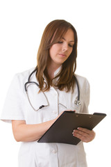 A female doctor with a folder