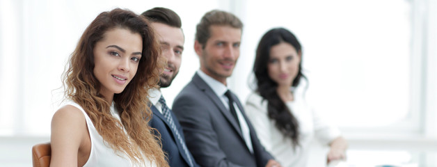 closeup.business team sitting in the conference room