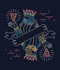 The king of pizza wallpaper neon sign design