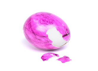Painted egg, pealed easter egg