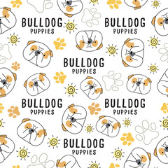 Dog breed collection : Seamless Pattern : Vector Illustration