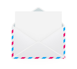 Envelope with Blank Paper Isolated