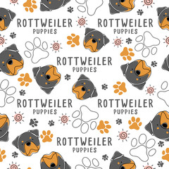 Dog breed collection : Seamless Pattern : Vector Illustration