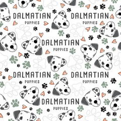 Dog breed collection : Seamless Pattern : Vector Illustration