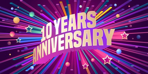 10 years anniversary vector icon, logo