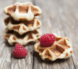 framboises et gaufres sans gluten