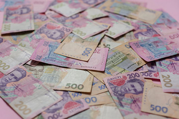 Obraz premium Close up view of ukrainian money grivna.