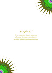 Green multicolored star page corner design template