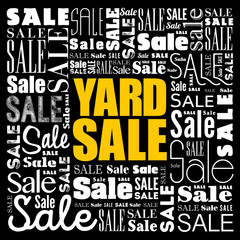 YARD SALE word cloud collage, business concept background