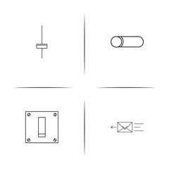 Buttons simple linear icons set. Outlined vector icons