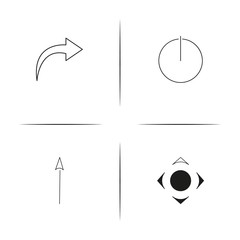Buttons simple linear icons set. Outlined vector icons