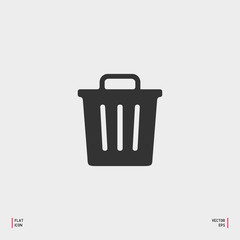 Outline Trash Icon isolated on grey background for web site design, logo, app, UI. Editable stroke. Vector illustration. EPS10