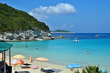 Island Antipaxos-view of the bay with a beach Vrika