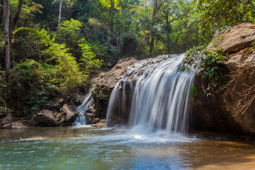Fototapeta premium .Mae Sa waterfall in Doi Suthep and Doi Pui national park,Chiang Mai,Thailand