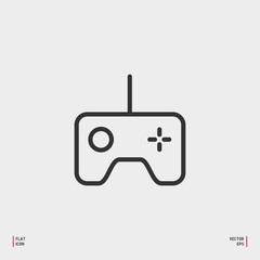 Gamepad flat web icon or sign on grey background with shadow collection modern trend