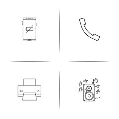 Devices simple linear icons set. Outlined vector icons