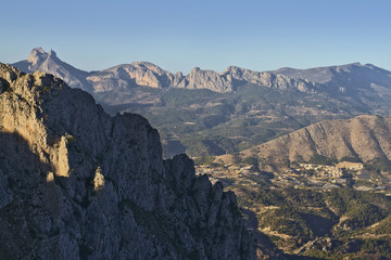 Mountain peaks in Alicante. Valencian Community