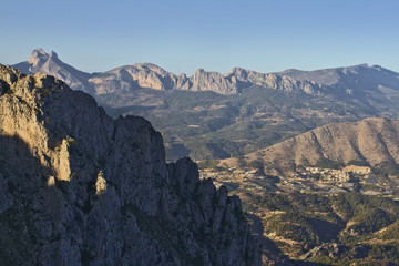 Fototapeta premium Mountain peaks in Alicante. Valencian Community
