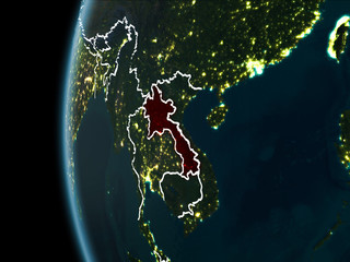 Laos from space at night