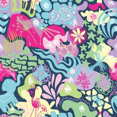 Vector Spring Cheerful Textile Pattern