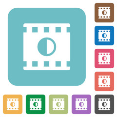 Movie contrast rounded square flat icons