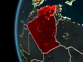 Algeria from space at night