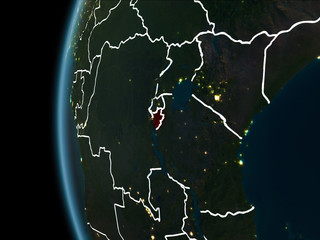 Burundi from space at night