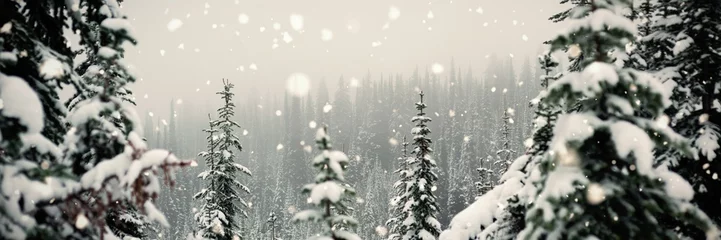 Cercles muraux Arbres Composite image of snow falling