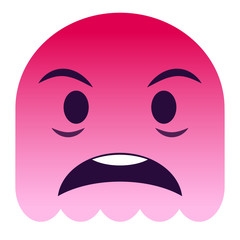 Emoji geschockt - pinker Geist