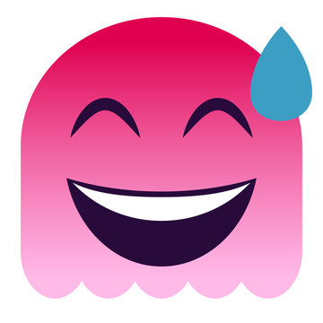 Emoji verlegen - pinker Geist