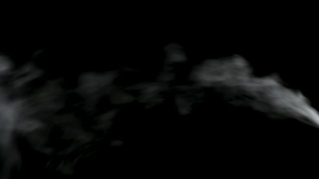 smoke coming from the right side against black background